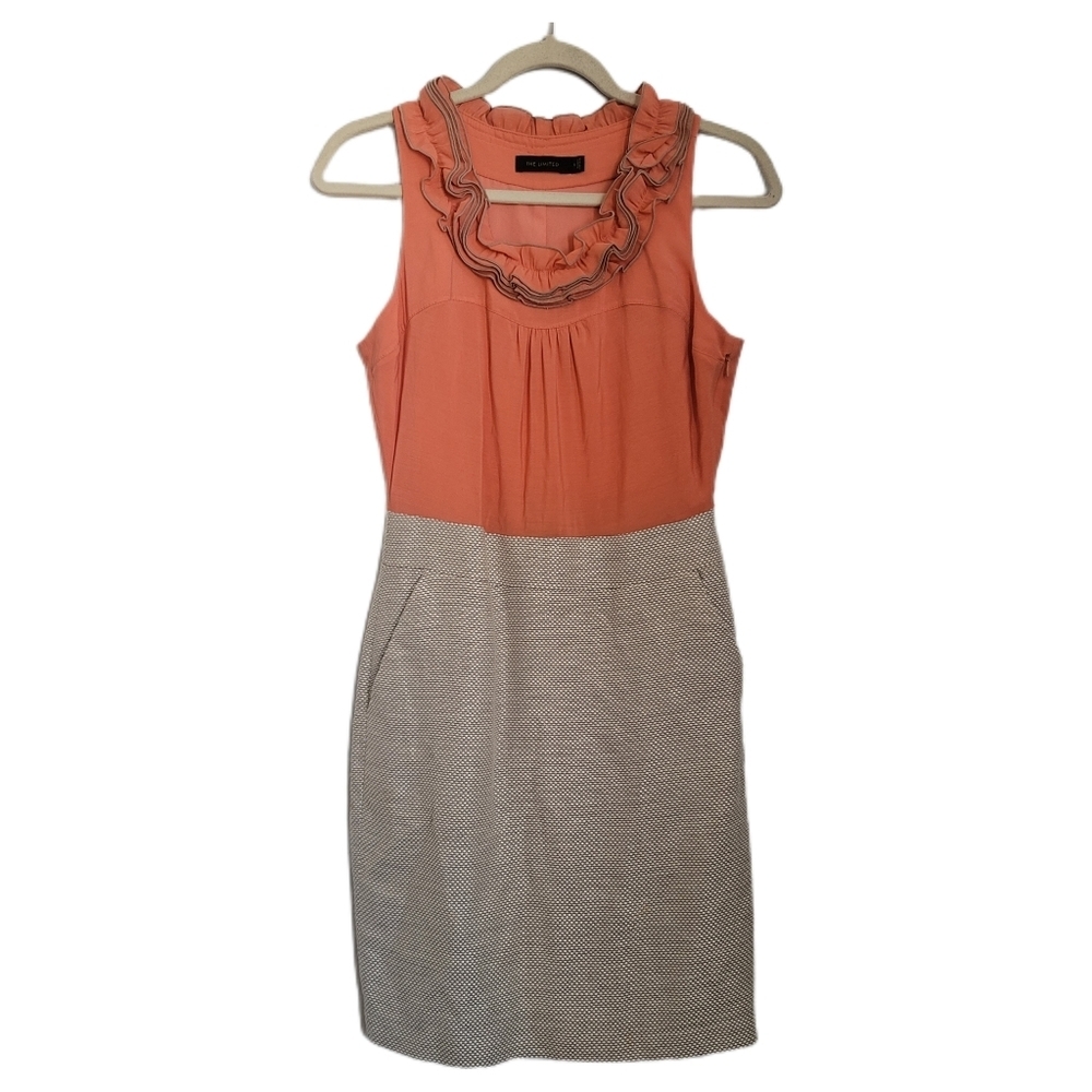 The Limited Dress Womens Size 4 Orange Gray Sleeveless Pockets
